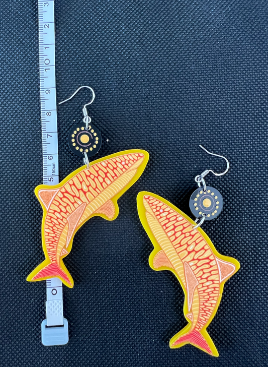 Yellow Tiger Shark Earrings
