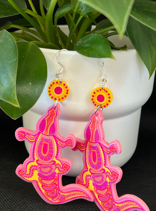 Pink Croc Earrings