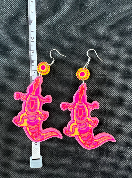 Pink Croc Earrings