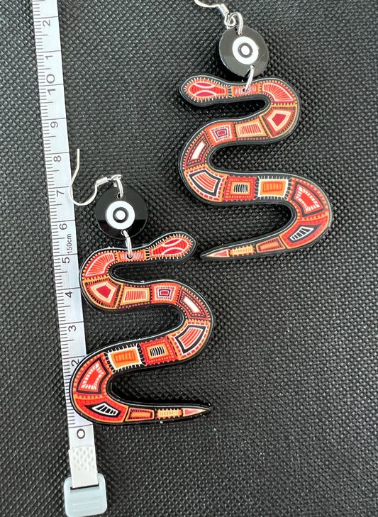 Red Snake Earrings