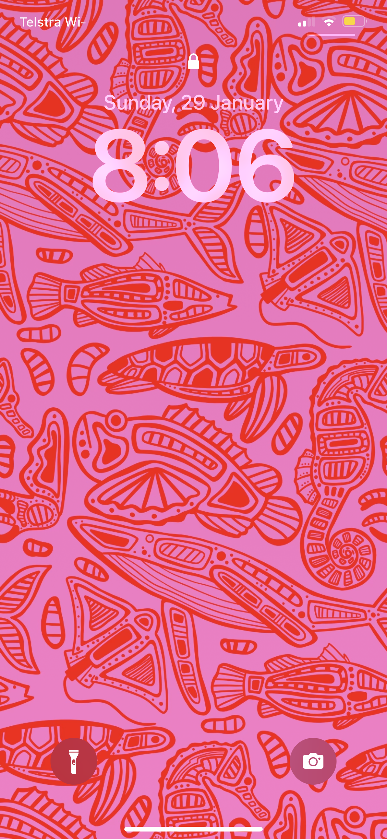 Underwater Red and Pink - Phone Wallpaper Digital Download